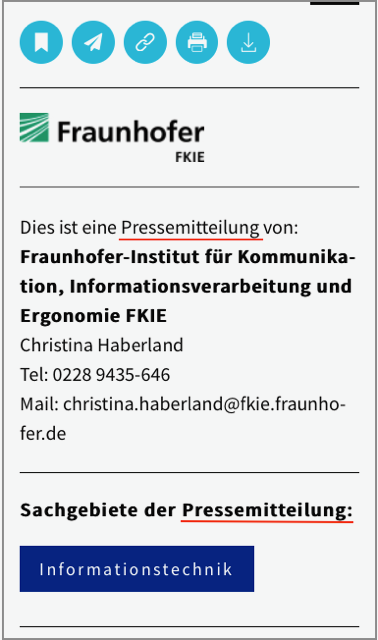 Pressemitteilung Fraunhofer FKIE