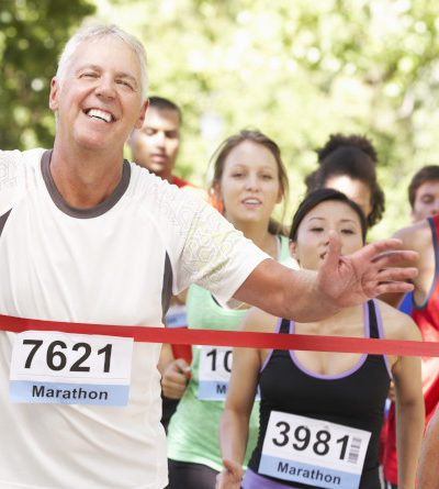 Zieleinlauf eines Marathons.